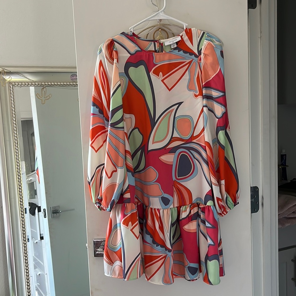 Rainbow long sleeve dress